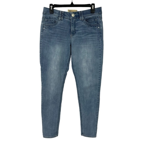 Democracy “Ab” Technology Women’s Jeans Sz 10 Blue 2” Elastic Waist Flaw/Pucker - Picture 1 of 14